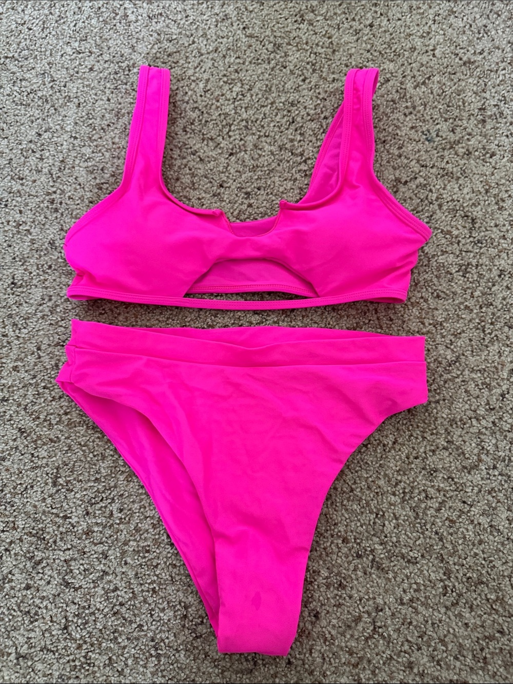 Neon Hot Pink Two-Piece Bikini Set